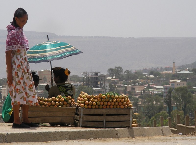 002R. Venda ambulant a Mekelle. Llorenç Cerda