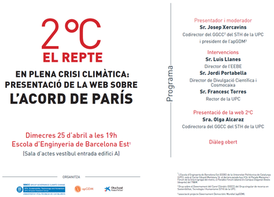 2ºC EL REPTE: En plena crisi climàtica. Presentació de la web sobre l’acord de París